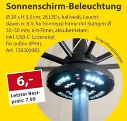 Sonderpreis Baumarkt Sonnenschirm-Beleuchtung Angebot