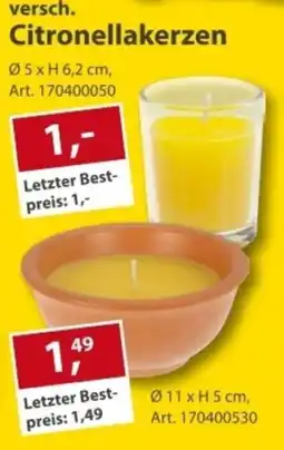 Sonderpreis Baumarkt Citronellakerzen Angebot