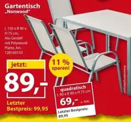 Sonderpreis Baumarkt Gartentisch "Nonwood" Angebot