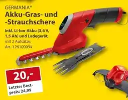 Sonderpreis Baumarkt GERMANIA Akku-Gras- und -Strauchschere Angebot