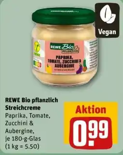 REWE REWE Bio pflanzlich Streichcreme Paprika, Tomate, Zucchini & Aubergine Angebot