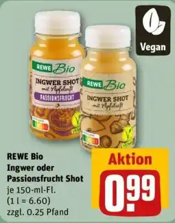 REWE REWE Bio Ingwer oder Passionsfrucht Shot Angebot