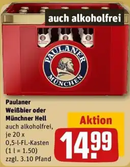 REWE Paulaner Weißbier oder Münchner Hell Angebot