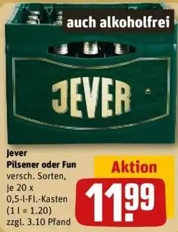 REWE Jever Pilsener oder Fun Angebot