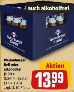 REWE Weltenburger Kloster Hell oder alkoholfrei Angebot