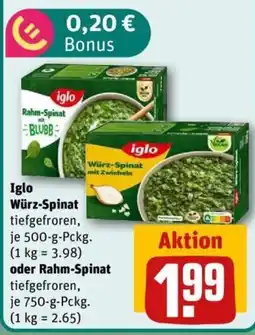 REWE Iglo Würz-Spinat Angebot