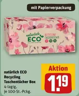 REWE natürlich ECO Recycling Taschentücher Box Angebot