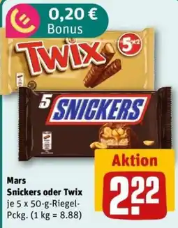REWE Mars Snickers oder Twix Angebot