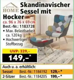 Norma Skandinavischer Sessel mit Hocker Angebot