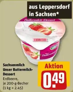 REWE Sachsenmilch Unser Buttermilch-Dessert Angebot