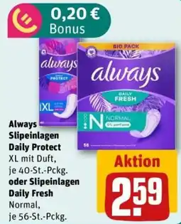 REWE Always Slipseinlagen Daily Protect Angebot