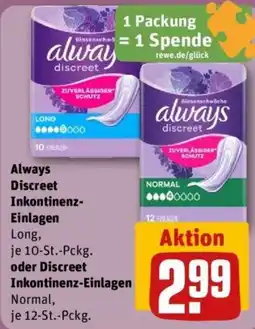 REWE Always Discreet Inkontinenz-Einlagen Angebot
