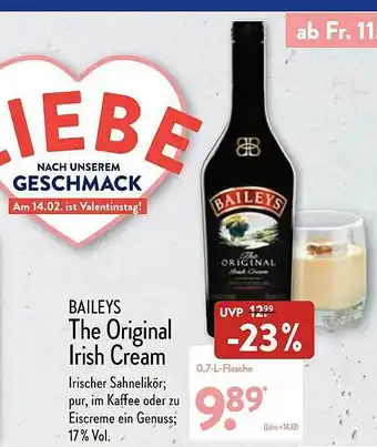 Aldi Nord Baileys The Original Irish Cream Angebot