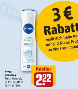 REWE Nivea Deospray Fresh Natural Angebot