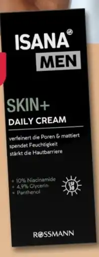 Rossmann Isana men Skin+ Daily Cream LSF 30 Angebot