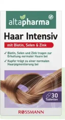Rossmann Altapharma Haar intensiv Angebot