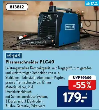 Aldi Süd Plasmaschneider Plc40 Scheppach Angebot