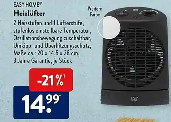 Aldi Süd Easy Home Heizlüfter Angebot