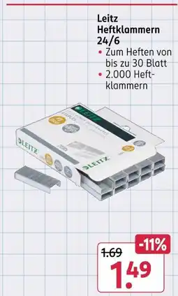 Rossmann Leitz heftklammern 24/6 Angebot
