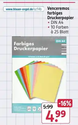 Rossmann Venceremos farbiges druckerpapier Angebot
