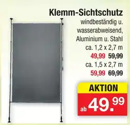 Zimmermann Klemm-sichtschutz ca. 1,2 x 2,7 m Angebot