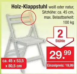 Zimmermann Holz-klappstuhl weiß oder natur Angebot