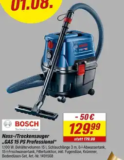 toom Baumarkt Bosch nass-/trockensauger „gas 15 ps professional“ Angebot