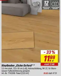 toom Baumarkt Vinylboden „eiche oxford“ Angebot