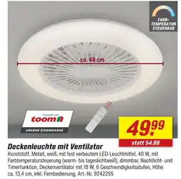 toom Baumarkt Toom deckenleuchte mit ventilator Angebot