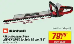 toom Baumarkt Einhell akku-heckenschere ge-ch 18/60 li-solo Angebot