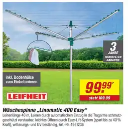 toom Baumarkt Leifheit wäschespinne „linomatic 400 easy“ Angebot