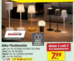 toom Baumarkt Toom akku-tischleuchte Angebot