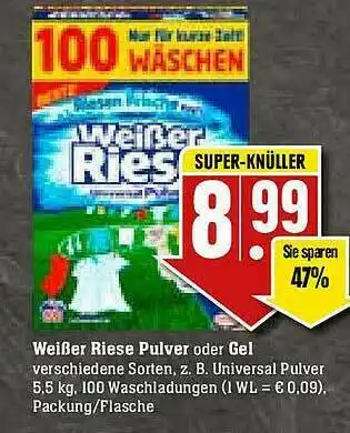 E-Center Weißer Riese Pulver Oder Gel Angebot