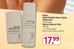 Rossmann Nerds multi-peptide smart-aging moisturizer oder barrier restore fluid Angebot