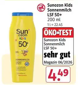 Rossmann Sunozon kids sonnenmilch lsf 50+ Angebot