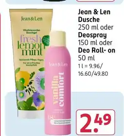 Rossmann Jean & len dusche, deospray oder deo roll- on Angebot