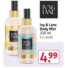 Rossmann Ivy & lane body mist Angebot