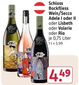 Rossmann Schloss bockfliess wein/secco adele i oder ii oder lisbeth oder valerie oder ria Angebot