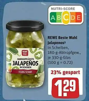 REWE Rewe Beste Wahl Jalapenos Angebot