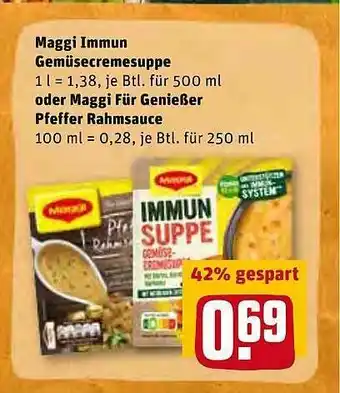 REWE Kaufpark Maggi Lmmun Gemüsecremesuppe Oder Maggi Für Genießer Pfeffer Rahmsauce Angebot