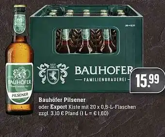 Scheck-in-Center Bauhöfer Pilsener Oder Export Angebot