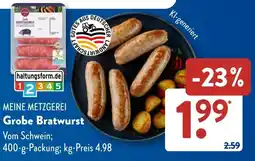 Aldi Süd MEINE METZGEREI Grobe Bratwurst Angebot