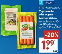Aldi Süd MYVAY/MEINVEGGIETAG Vegetarische oder vegane Grillwürstchen Angebot