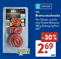 Aldi Süd BBQ Bratwurstschnecke Angebot