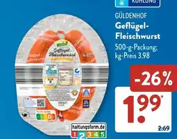 Aldi Süd GÜLDENHOF Geflügel- Fleischwurst Angebot