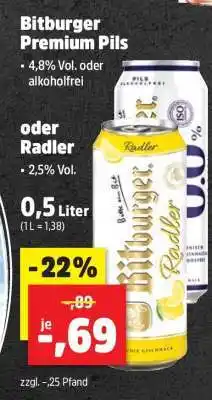 Thomas Philipps Bitburger Premium Pils oder Radler Angebot