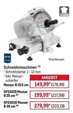 METRO Schneidemaschinen Angebot