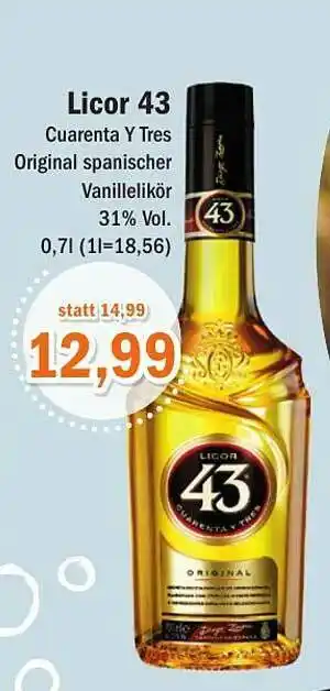 Aktiv Irma Licor 43 Cuarenta Y Tres Original Spanischer Vanillelikör Angebot