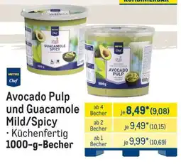 METRO Avocado Pulp und Guacamole Mild/Spicy Angebot