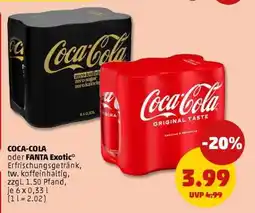 PENNY COCA-COLA oder FANTA Exotic Angebot